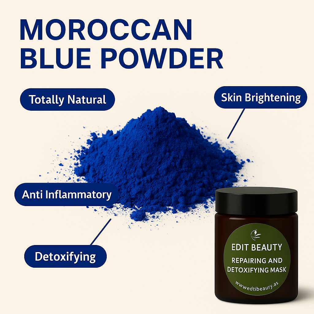 Edit Beauty - 100% Organic Moroccan Face Mask (100g) Made in UAE | Lab Tested | Acne-Free | Skin Detox | Natural Glow