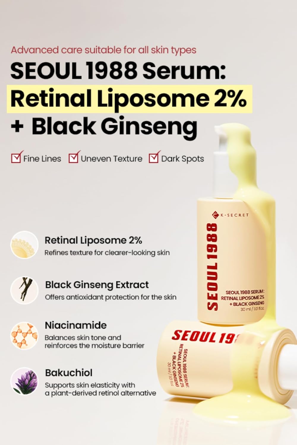 KSECRET Seoul 1988 Retinal Serum – Skin Renewal & Smoothing Care