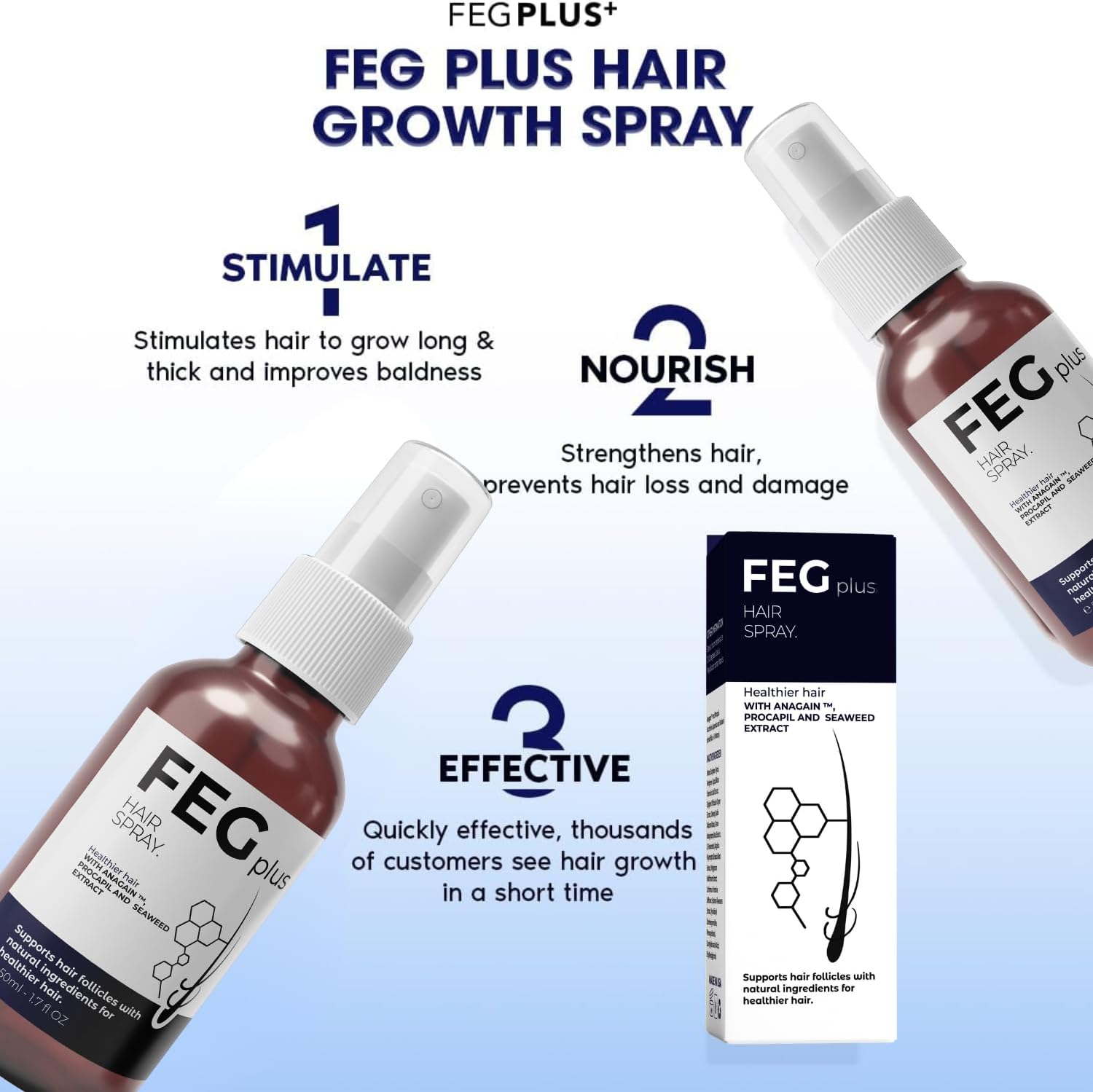 FEG Rosemary Hair Care Spray – Strengthening & Scalp Support (120ml)