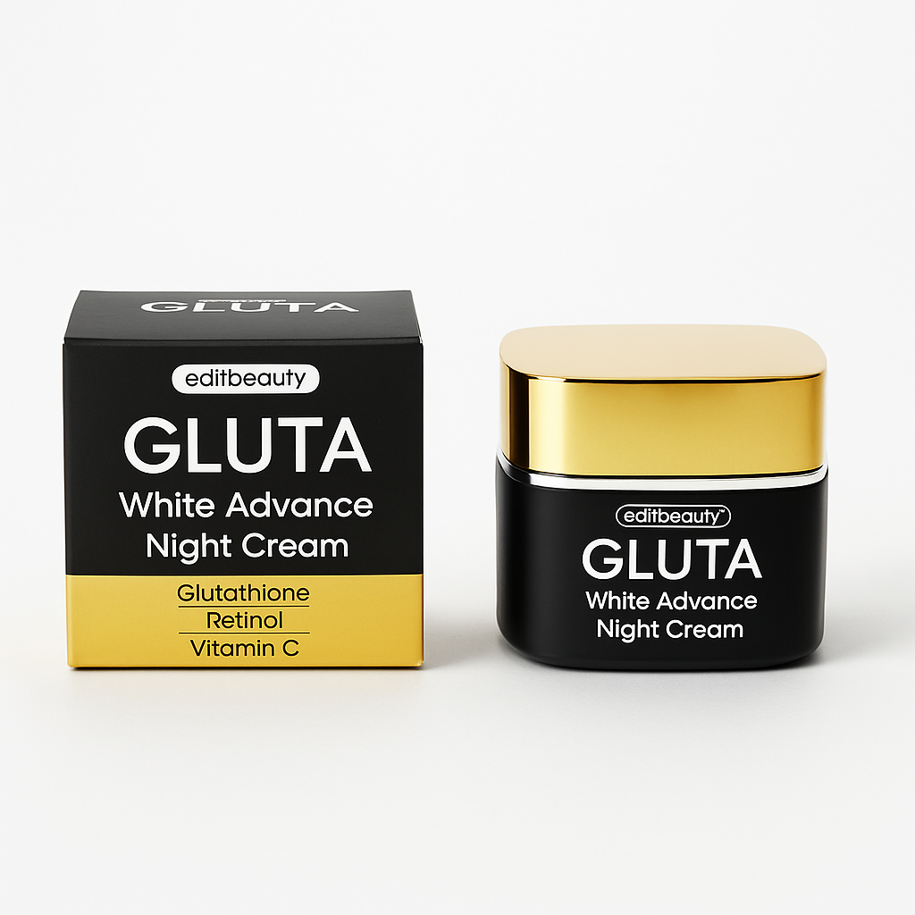 Edit Beauty | GlutaWhite Advance Night Cream – 30g | Hydrating & Whitening Night Cream with Hyaluronic Acid & Niacinamide - Natural Glow In 22 Days