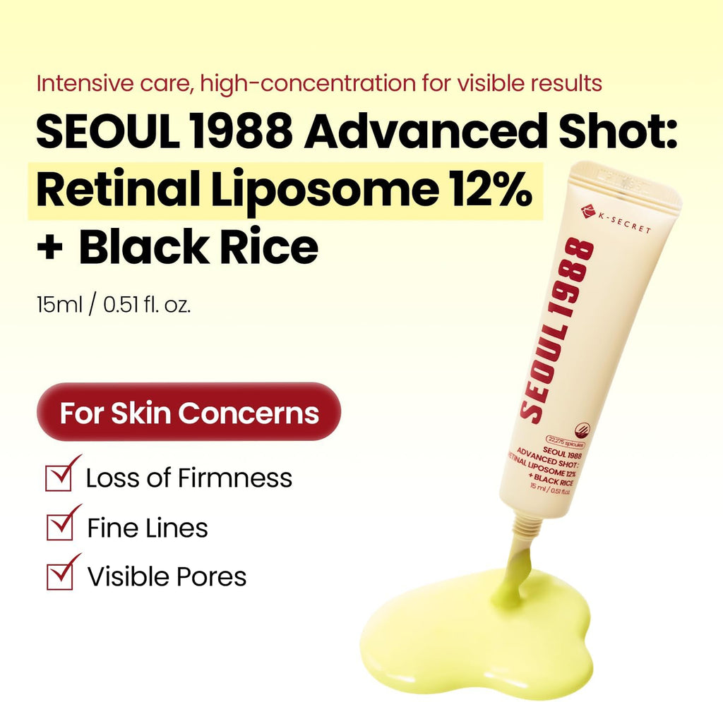 Seoul 1988 Eye Cream with Retinal Liposome 4%, Fermented Bean Complex for Anti-Aging, Wrinkle Care, Skin Elasticity, Brightening, 30ml