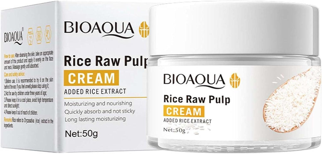 Rice Raw Pulp Face Cream,Rice Whitening Cream,White Cream With Extract,Anti Aging Moisturizer For Women,Moisturize And Nourishing Shrink Pores (1Pc)