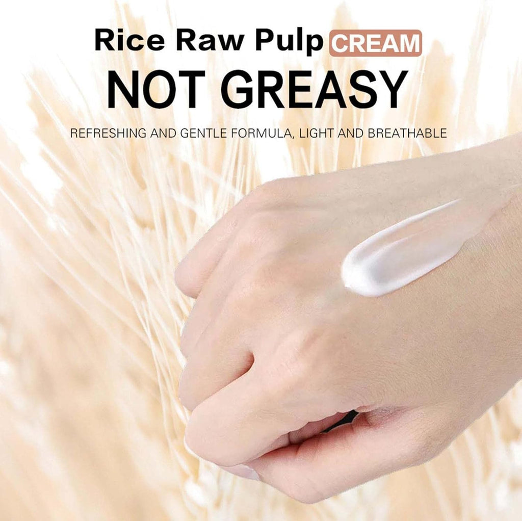 Rice Raw Pulp Face Cream,Rice Whitening Cream,White Cream With Extract,Anti Aging Moisturizer For Women,Moisturize And Nourishing Shrink Pores (1Pc)
