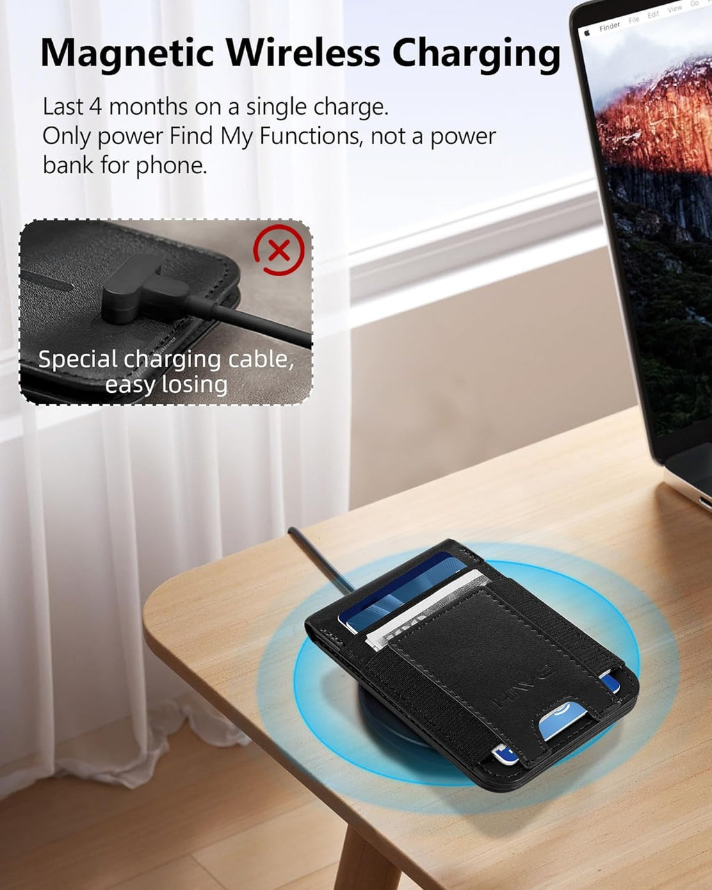 for MagSafe Wallet Stand with Money Clip, Anti-Lost Magnetic Wallet for iPhone 17/16/15/14/13/12 Series, Works with Apple Find My, 8 Cards Holder, Leather RFID for iPhone Wallets, Black