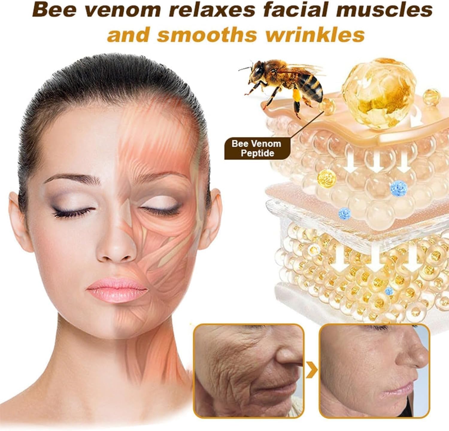 Botox Bee Venom Cream,Anti-Aging Bee Cream- Wrinkle Removal & Firming, Moisturizing, Lifting & Recovery- All Skin Types