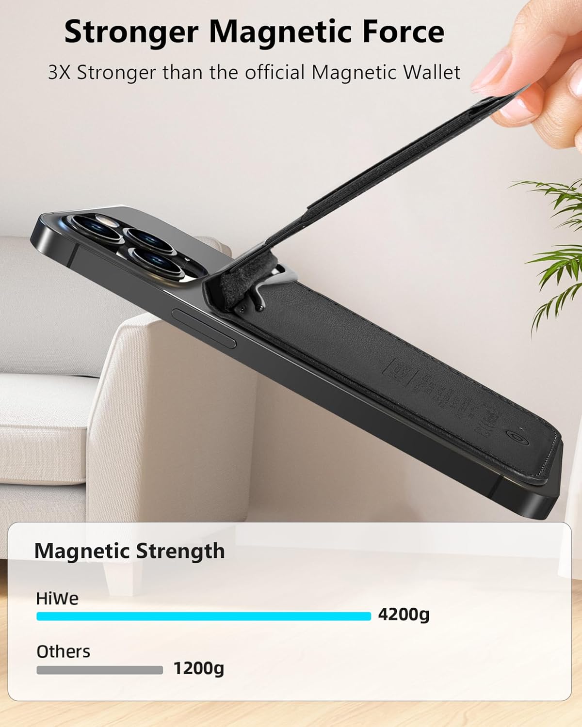 for MagSafe Wallet Stand with Money Clip, Anti-Lost Magnetic Wallet for iPhone 17/16/15/14/13/12 Series, Works with Apple Find My, 8 Cards Holder, Leather RFID for iPhone Wallets, Black