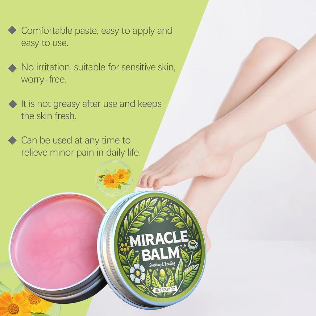 Soothing & Relaxing Joint Cream, Balm for Swollen Legs, Organic Miracle Balm - Natural Ingredients, Soothing Joint Cream for Back, Hands, Feet and Body