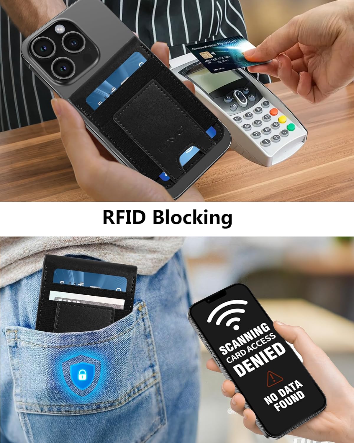 for MagSafe Wallet Stand with Money Clip, Anti-Lost Magnetic Wallet for iPhone 17/16/15/14/13/12 Series, Works with Apple Find My, 8 Cards Holder, Leather RFID for iPhone Wallets, Black