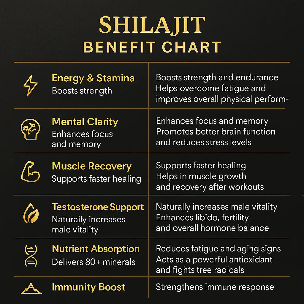 Shilajit + 6 Powerful Herbs for Stamina, Vitality & Daily Power