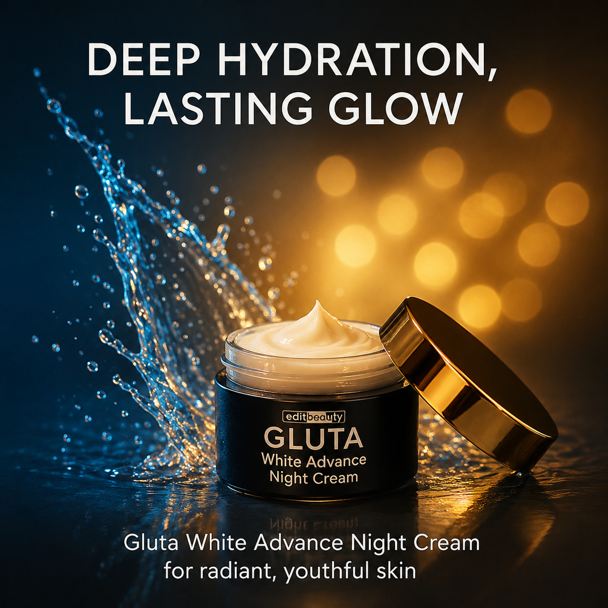 Edit Beauty | GlutaWhite Advance Night Cream – 30g | Hydrating & Whitening Night Cream with Hyaluronic Acid & Niacinamide - Natural Glow In 22 Days