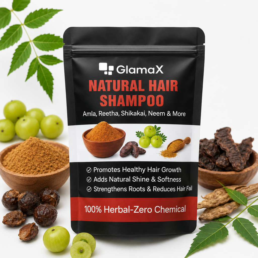 GlamaX Natural Hair Shampoo Powder – Herbal Hair Cleanser