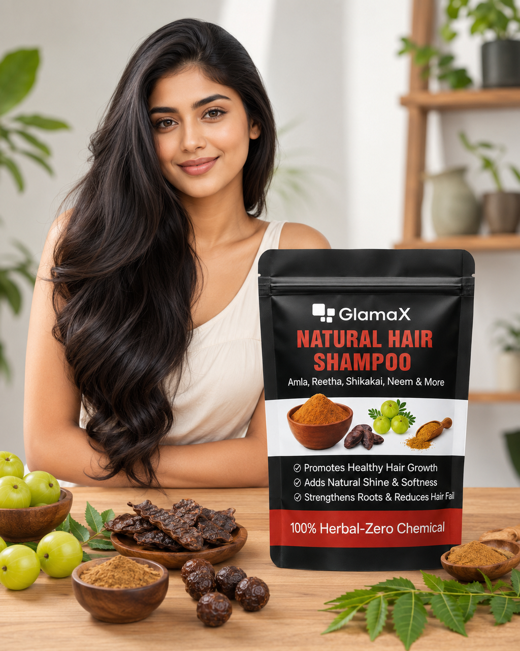 GlamaX Natural Hair Shampoo Powder – Herbal Hair Cleanser